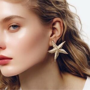 Gold plated Starfish Earrings